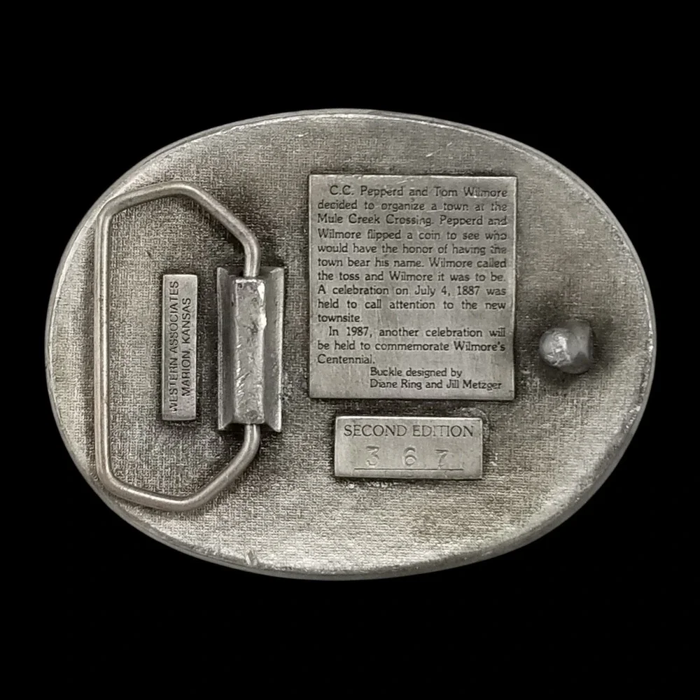 Western Associates‎ Belt Buckle Wilmore Kansas Centennial 1987 Vintage Farming